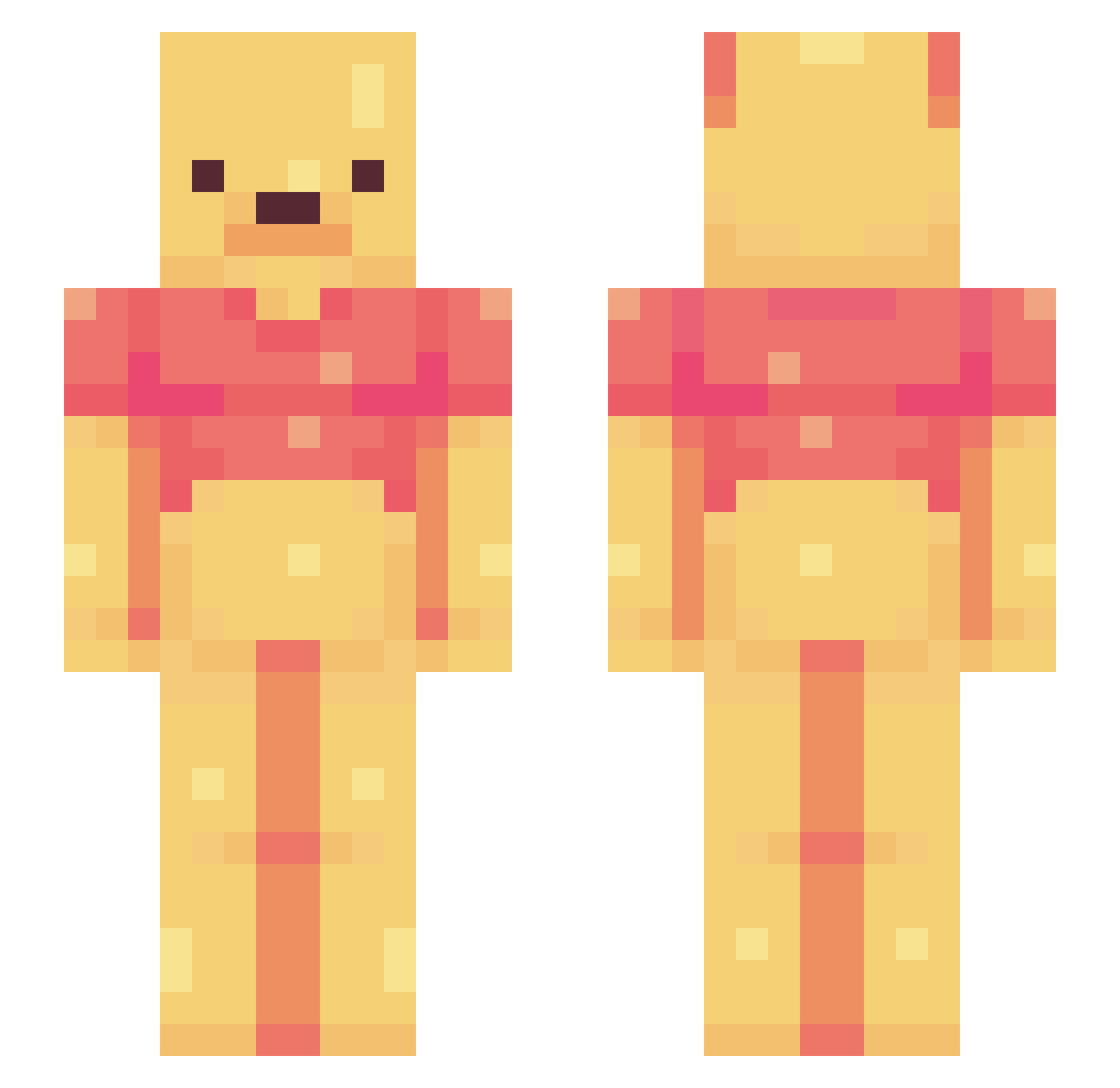 Joshei Minecraft skin, front and back view
