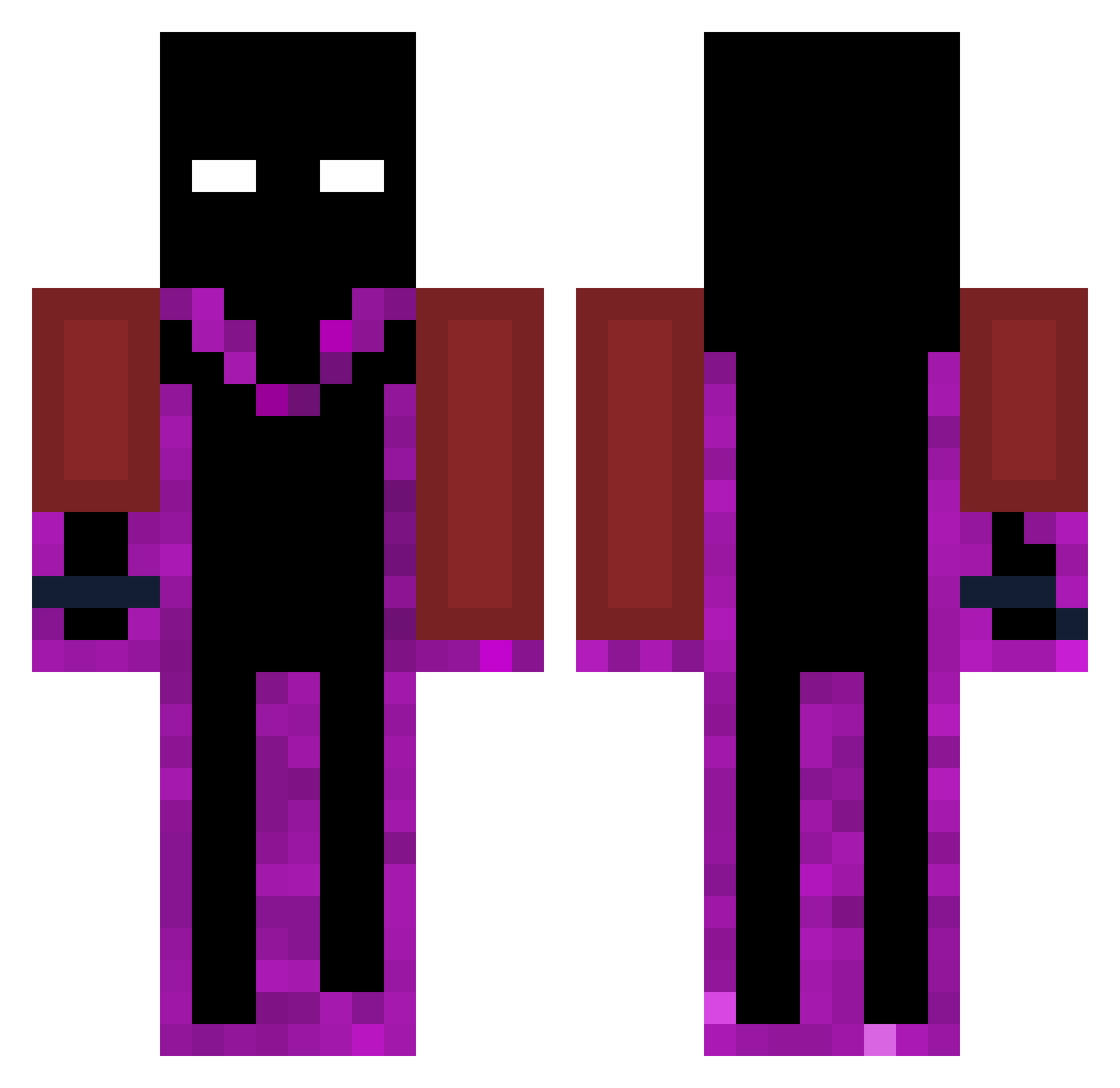 k__m0 Minecraft skin, front and back view