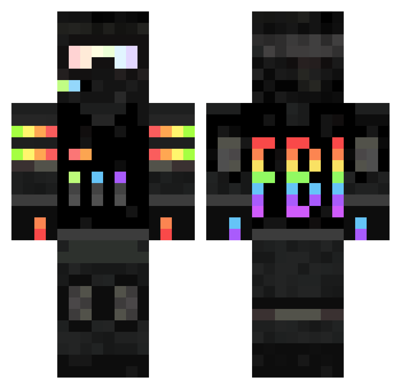 THE_Prokiller Minecraft skin, front and back view