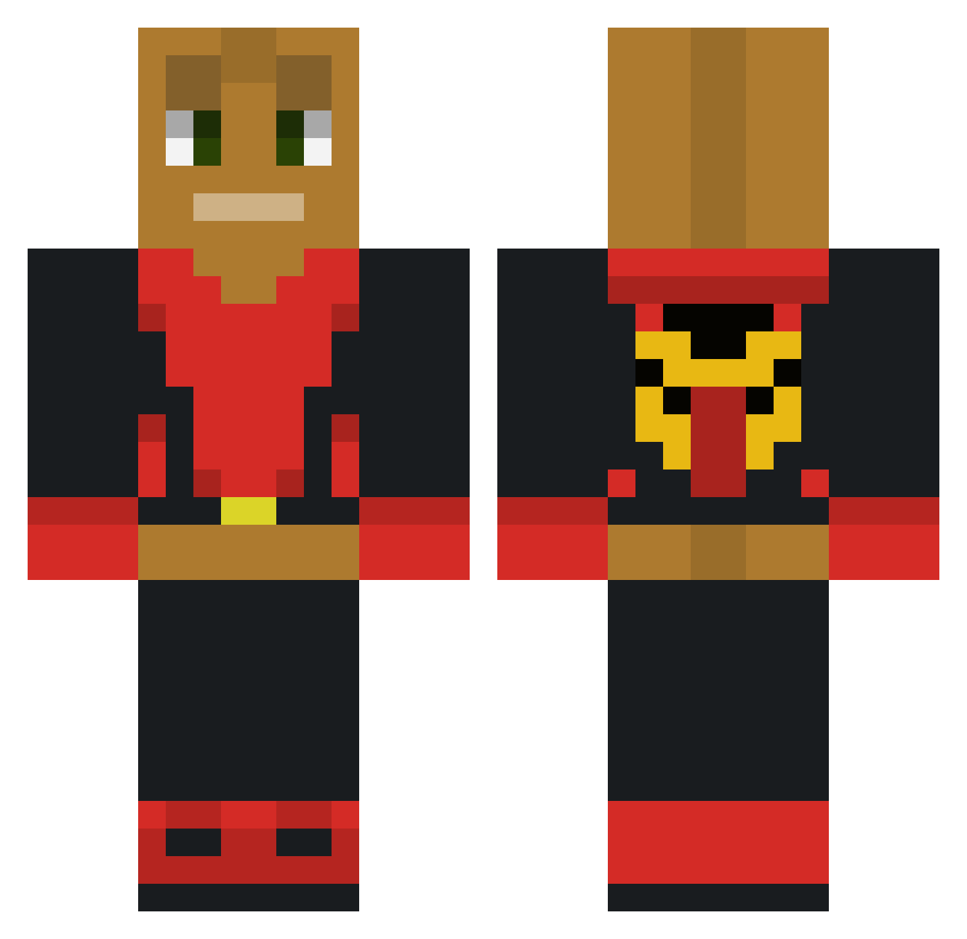 Decaffeinated Minecraft skin, front and back view