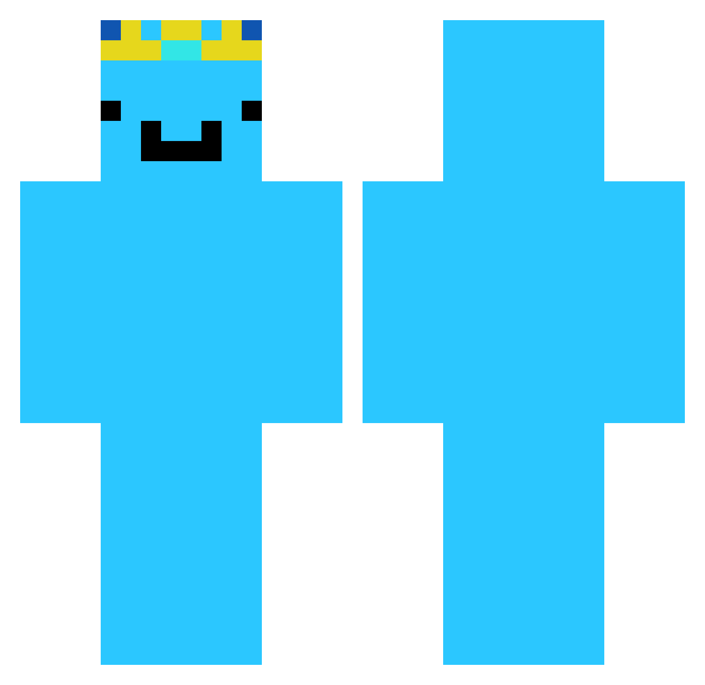 Moxxieh Minecraft skin, front and back view