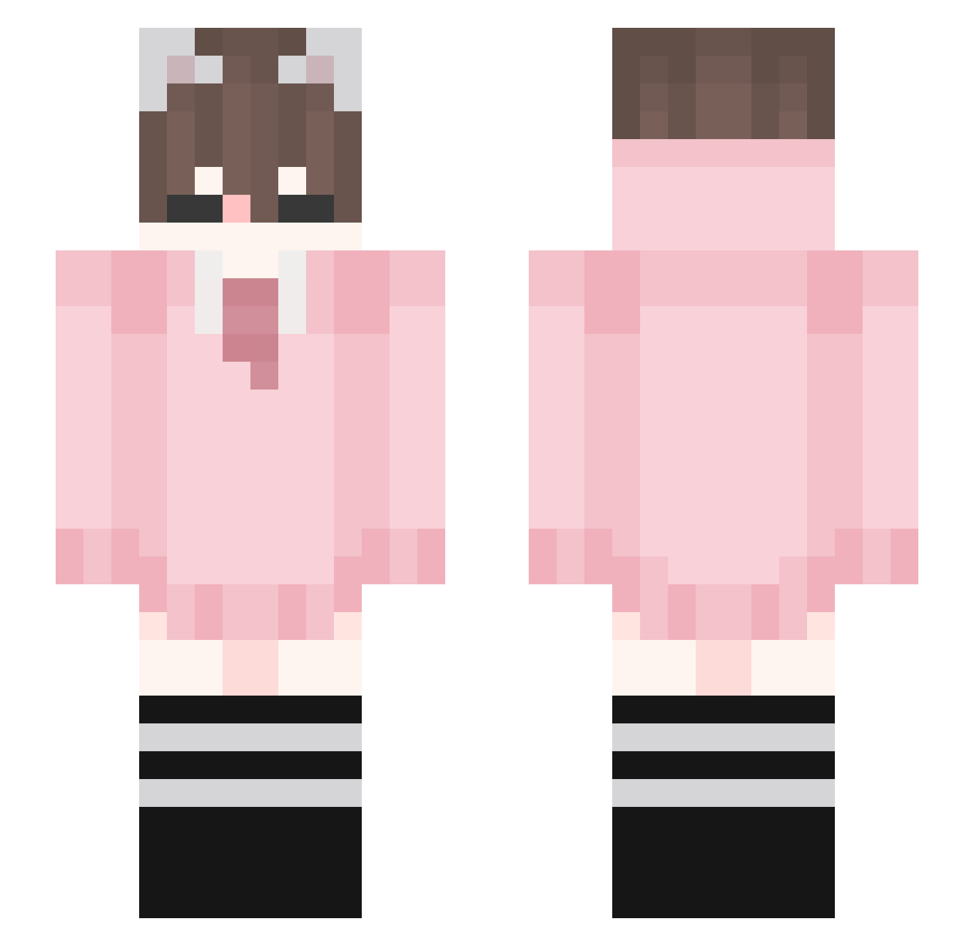 TwerkingFemboy Minecraft skin, front and back view