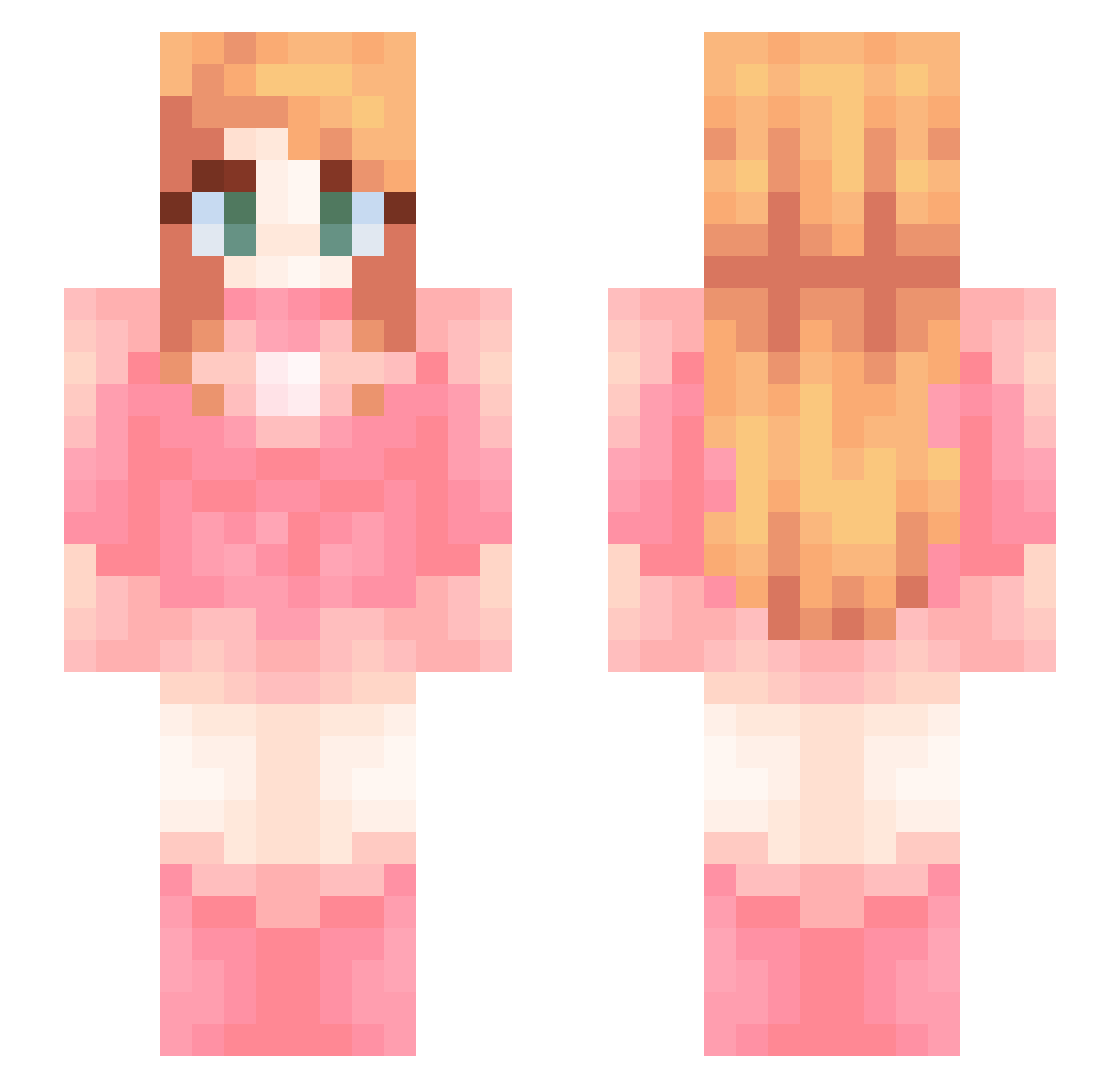 wiwanqt Minecraft skin, front and back view