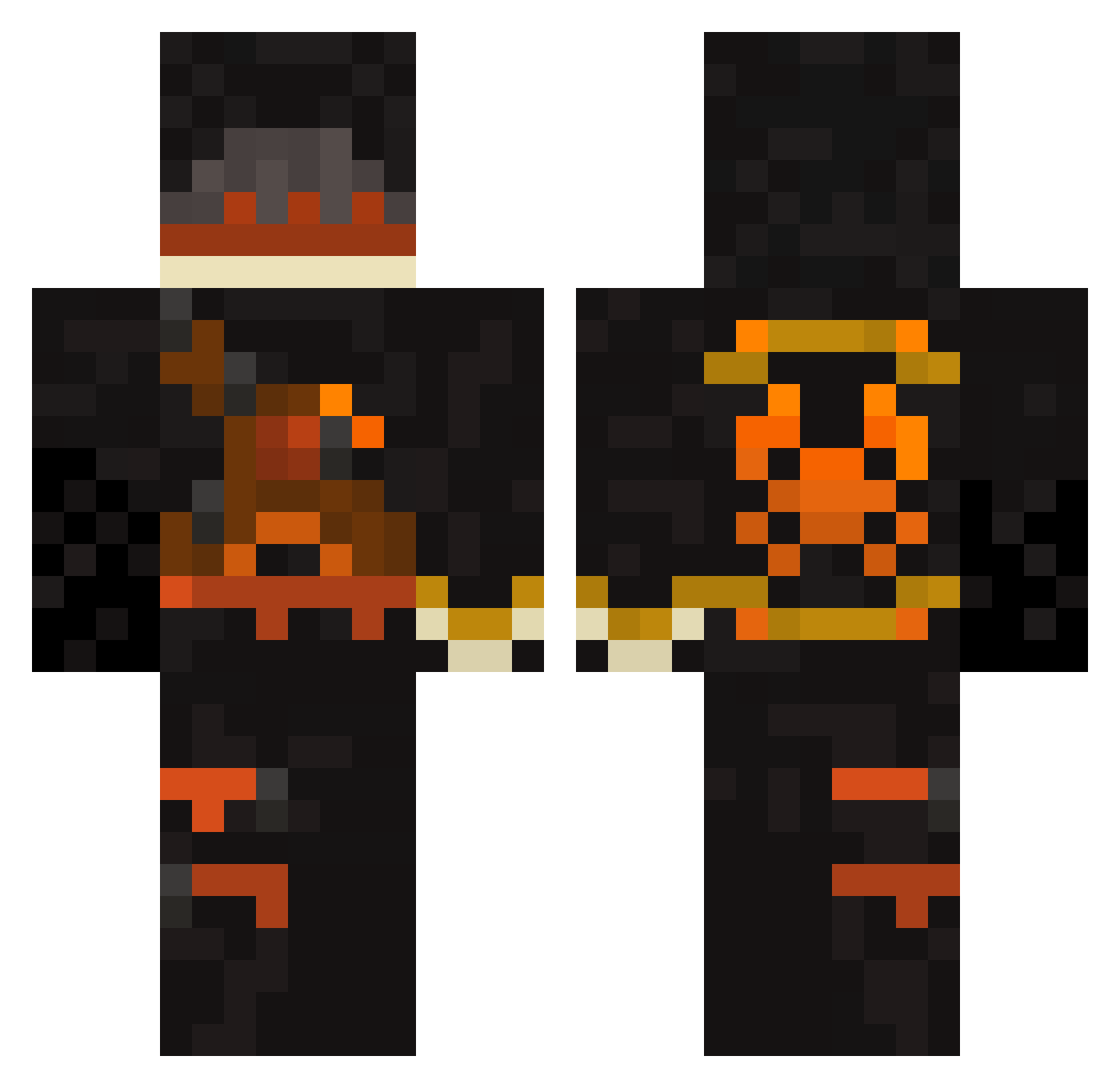 Finner3001 Minecraft skin, front and back view