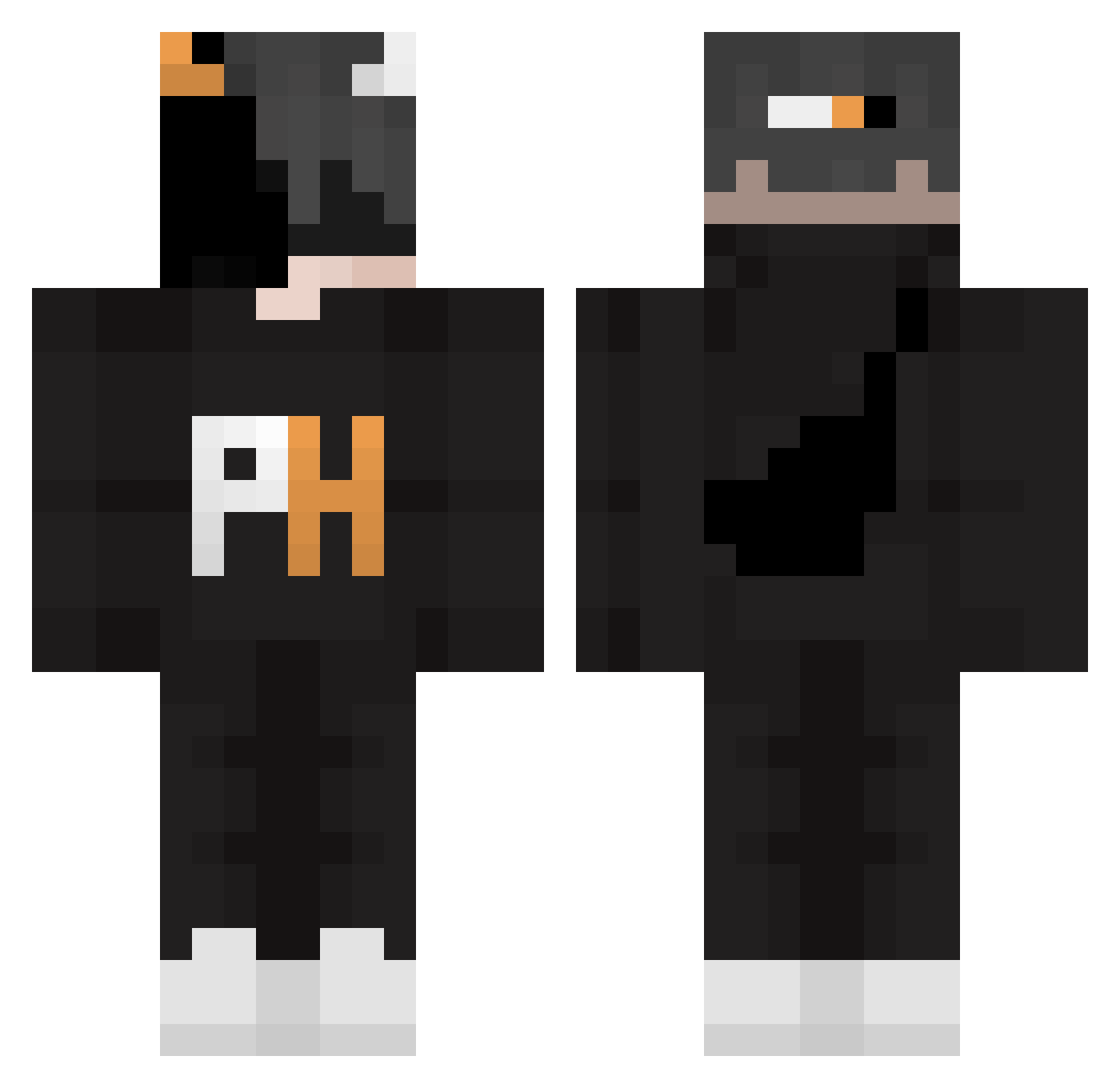 Zeta_fn Minecraft skin, front and back view