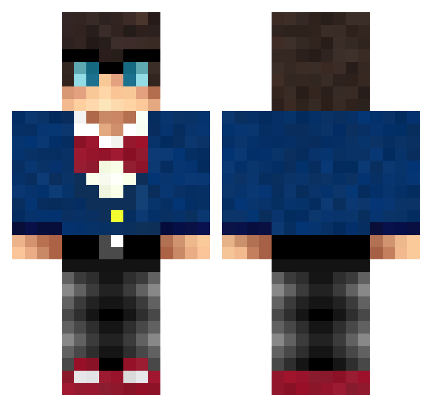 AthenRevenant Minecraft skin, front and back view