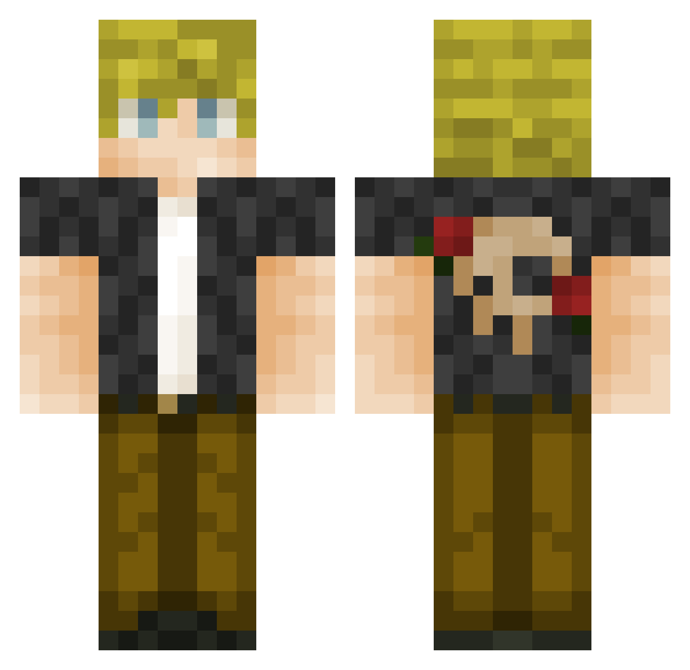 Zziiiz Minecraft skin, front and back view