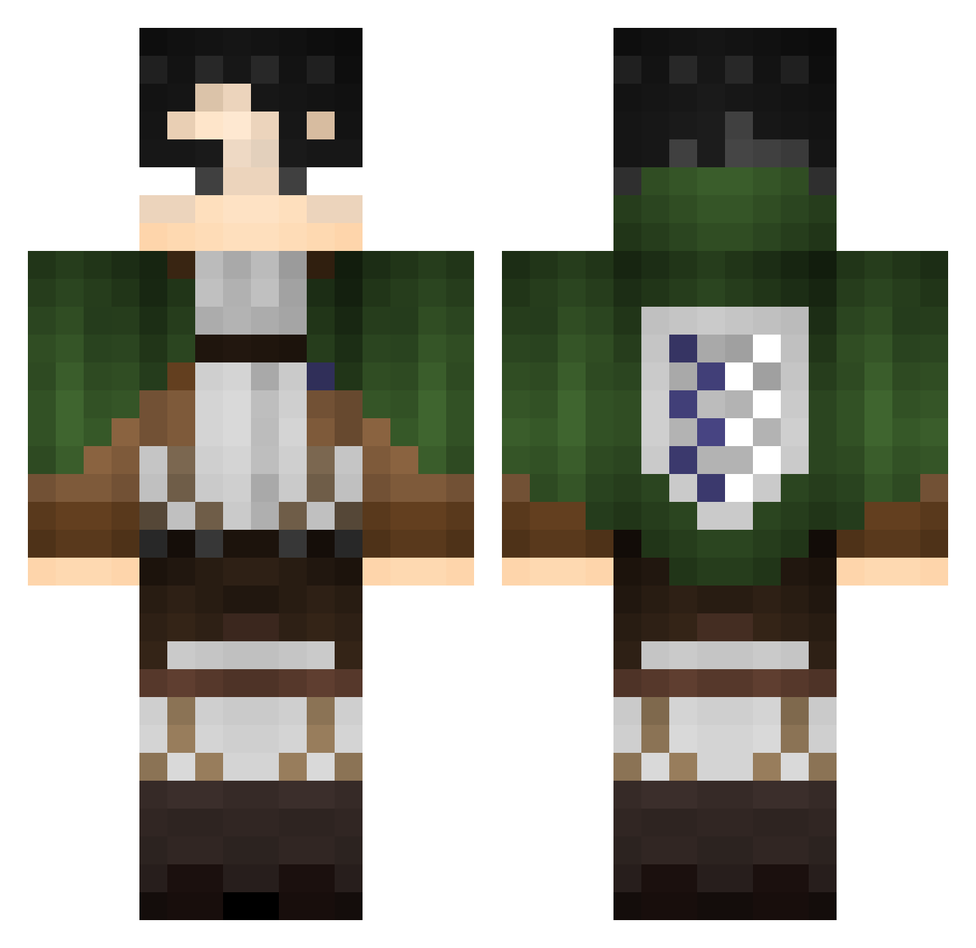 HelenTheCat Minecraft skin, front and back view