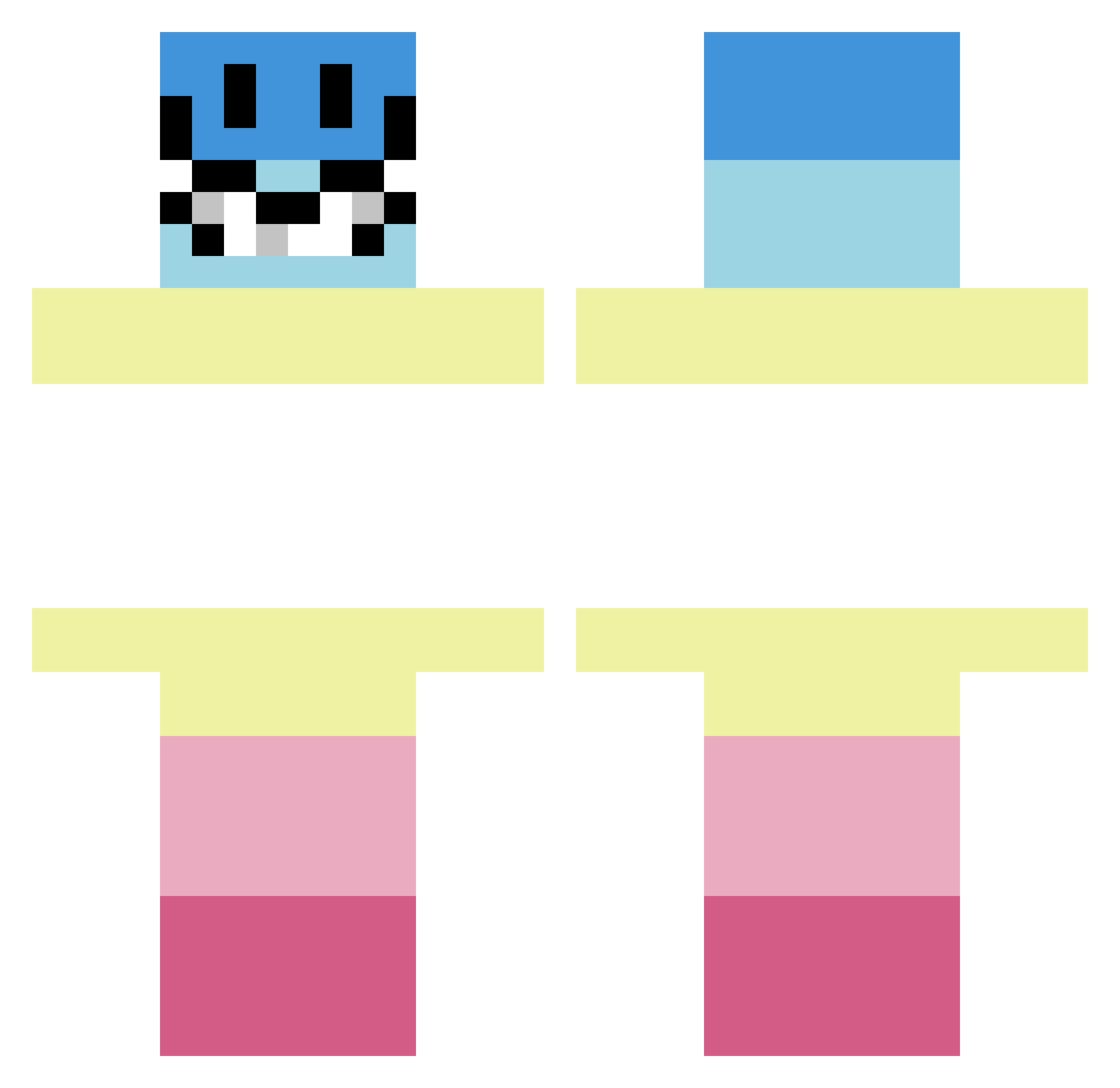 ximswung Minecraft skin, front and back view