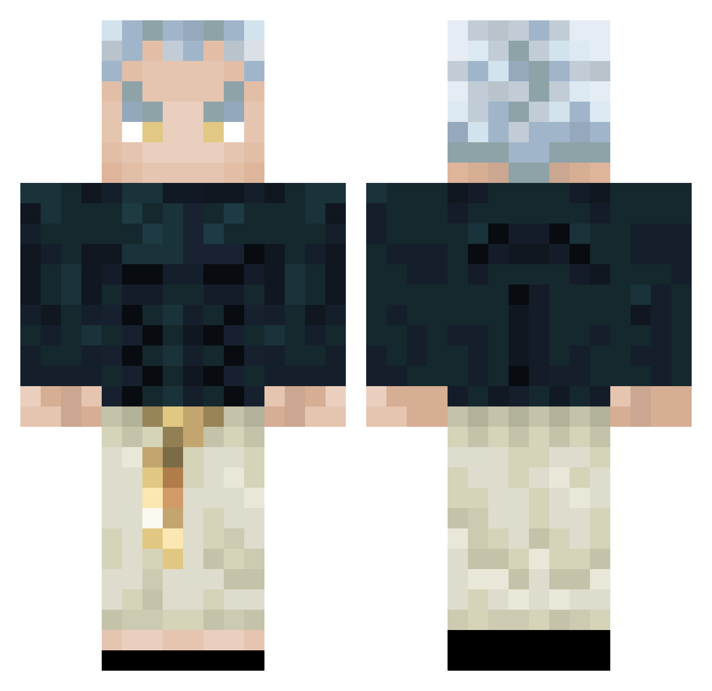 SocialMax Minecraft skin, front and back view