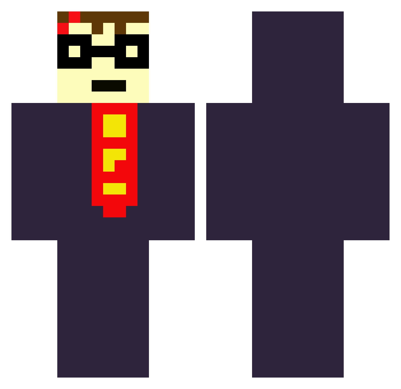 ERuddy Minecraft skin, front and back view
