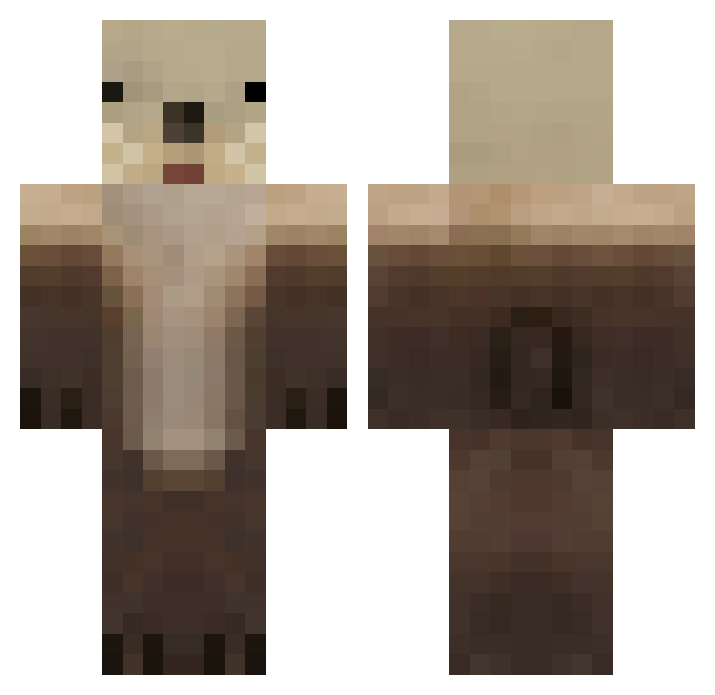Wallaby Minecraft skin, front and back view