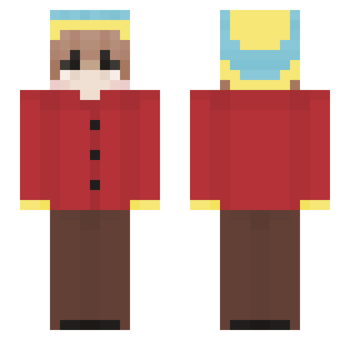qqxp Minecraft skin, front and back view