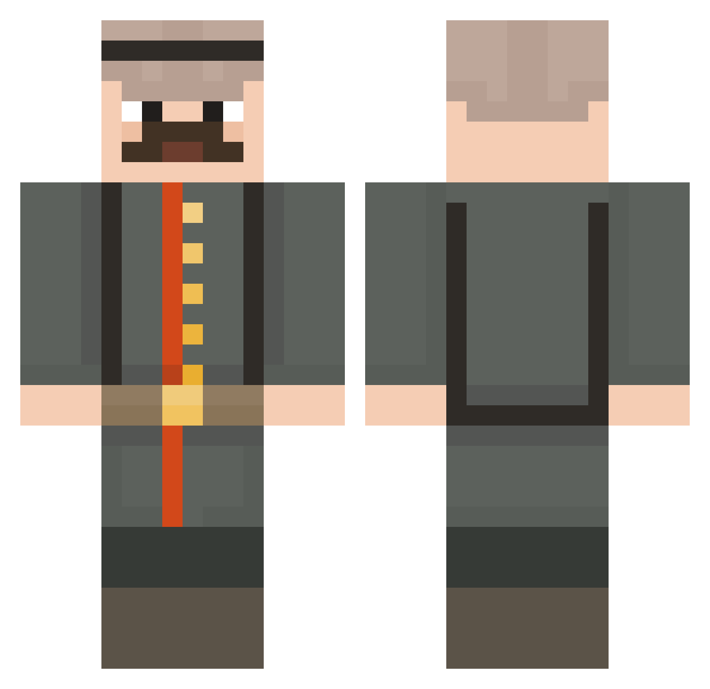 Some_UPS_Driver Minecraft skin, front and back view