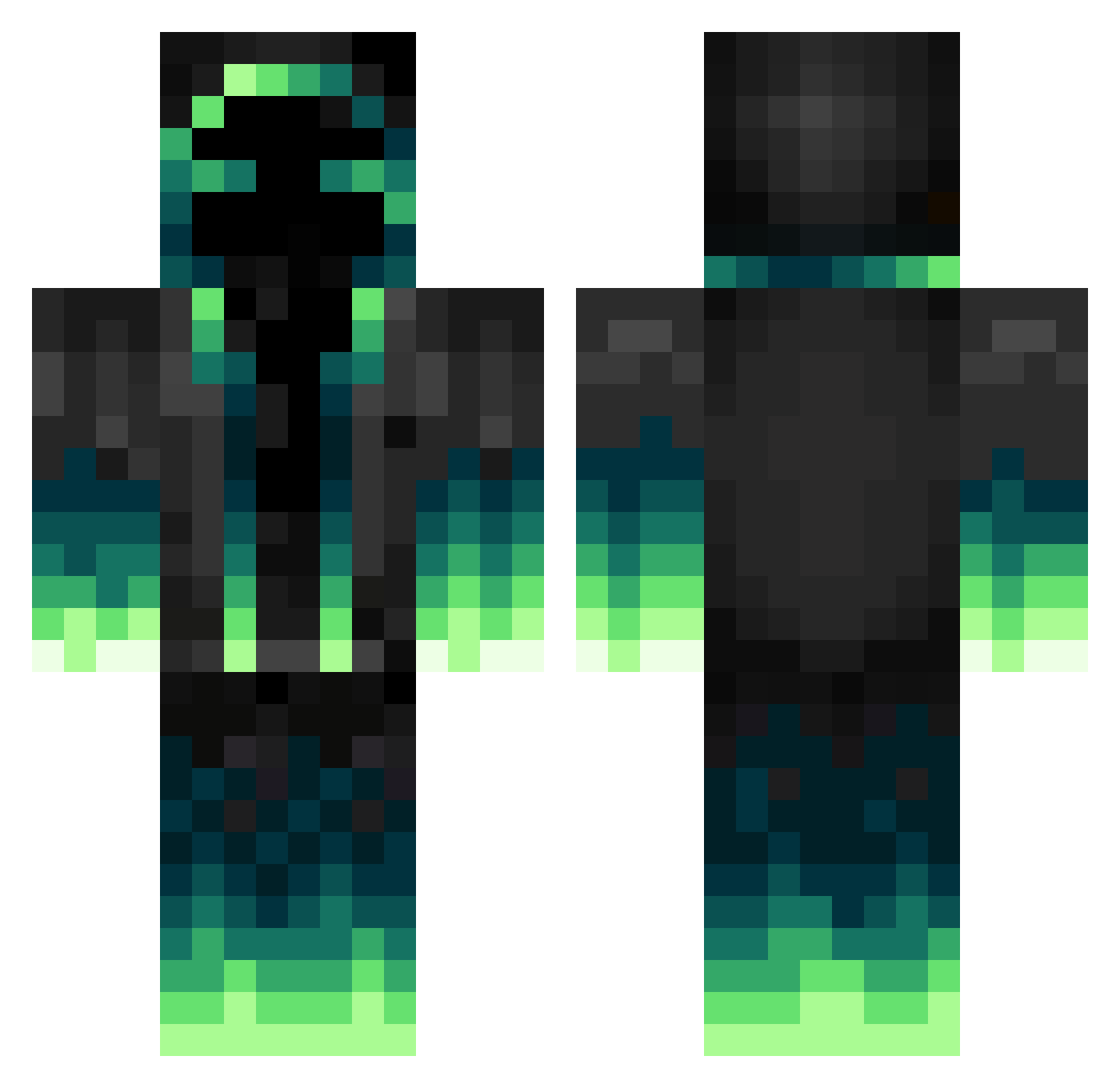 Atalanta Minecraft skin, front and back view