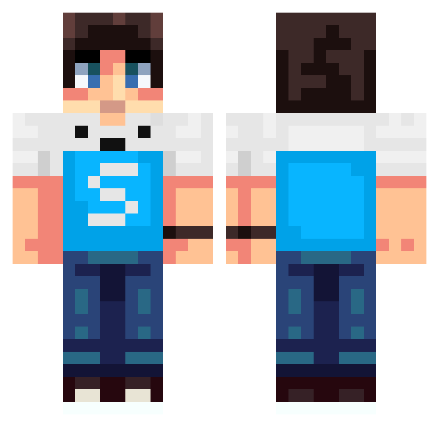 Stresmen Minecraft skin, front and back view