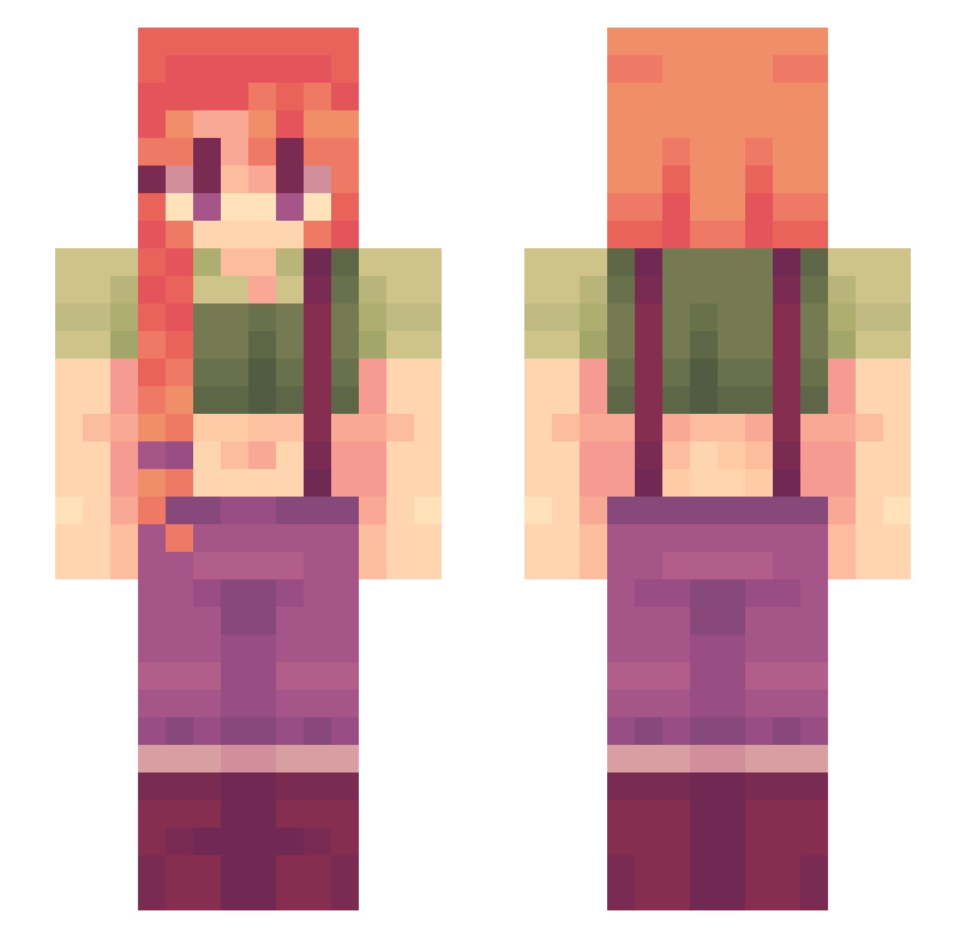 Ayenit Minecraft skin, front and back view