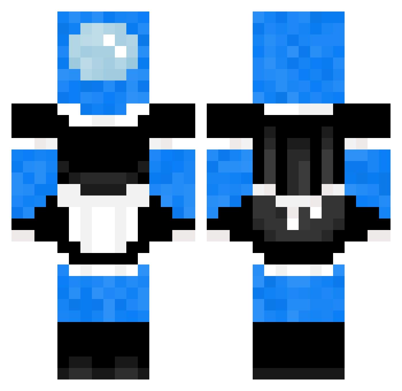 offBrand22 Minecraft skin, front and back view