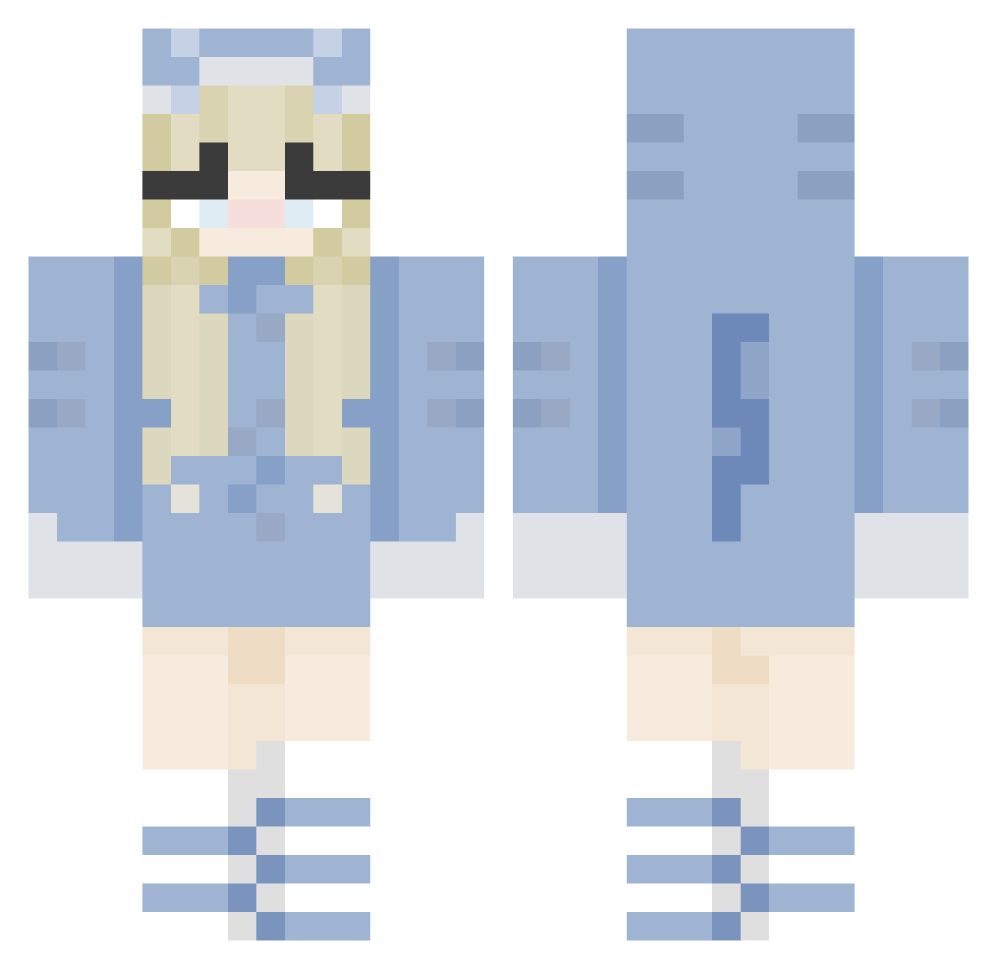 whedop Minecraft skin, front and back view