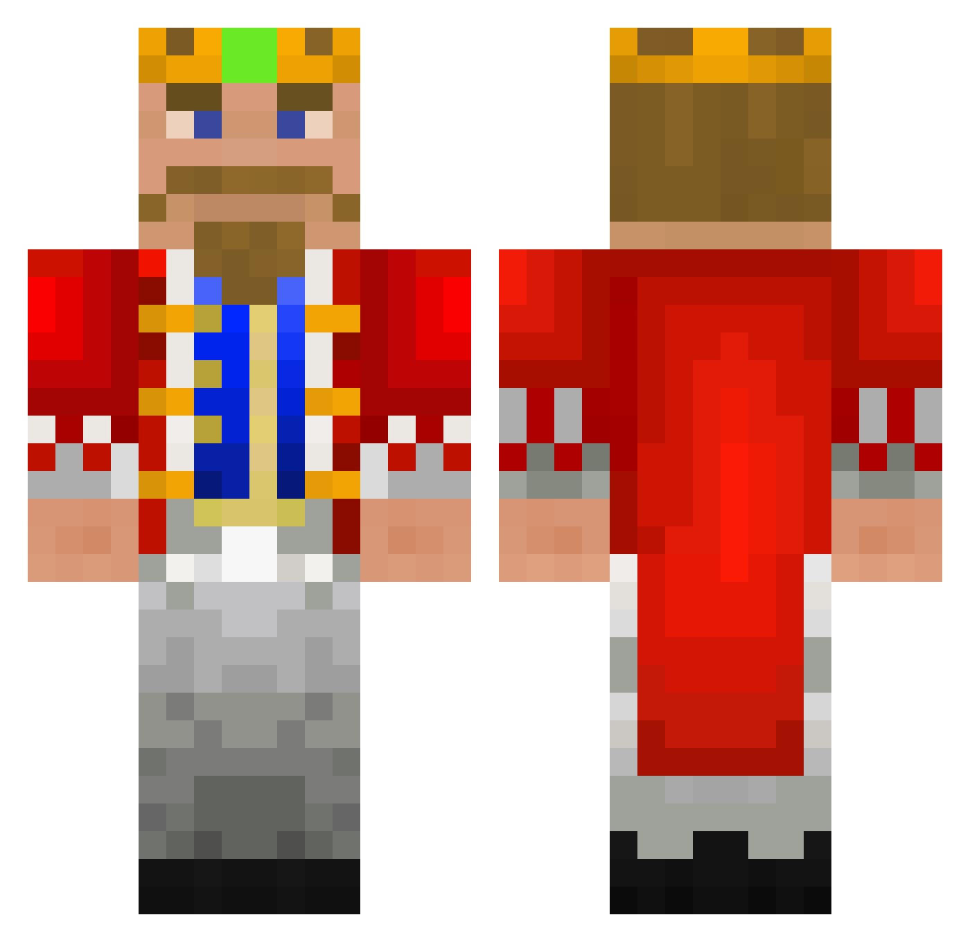 Therealdealdre Minecraft skin, front and back view