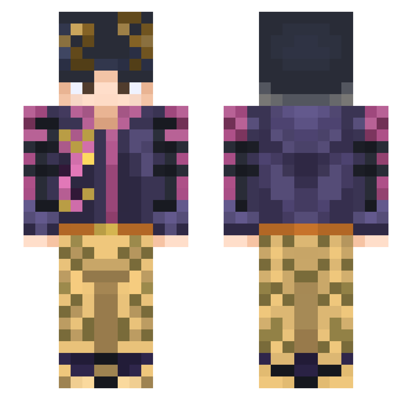 GrantisMantis Minecraft skin, front and back view