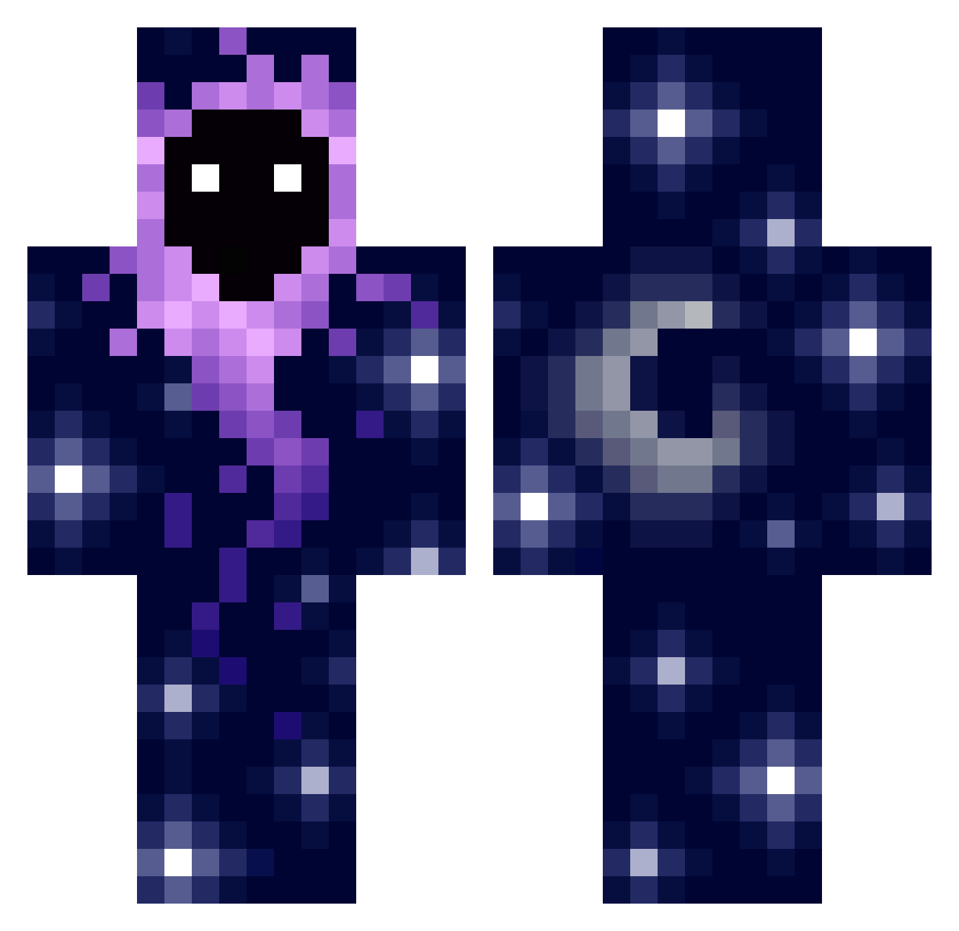 PepinoGUM Minecraft skin, front and back view