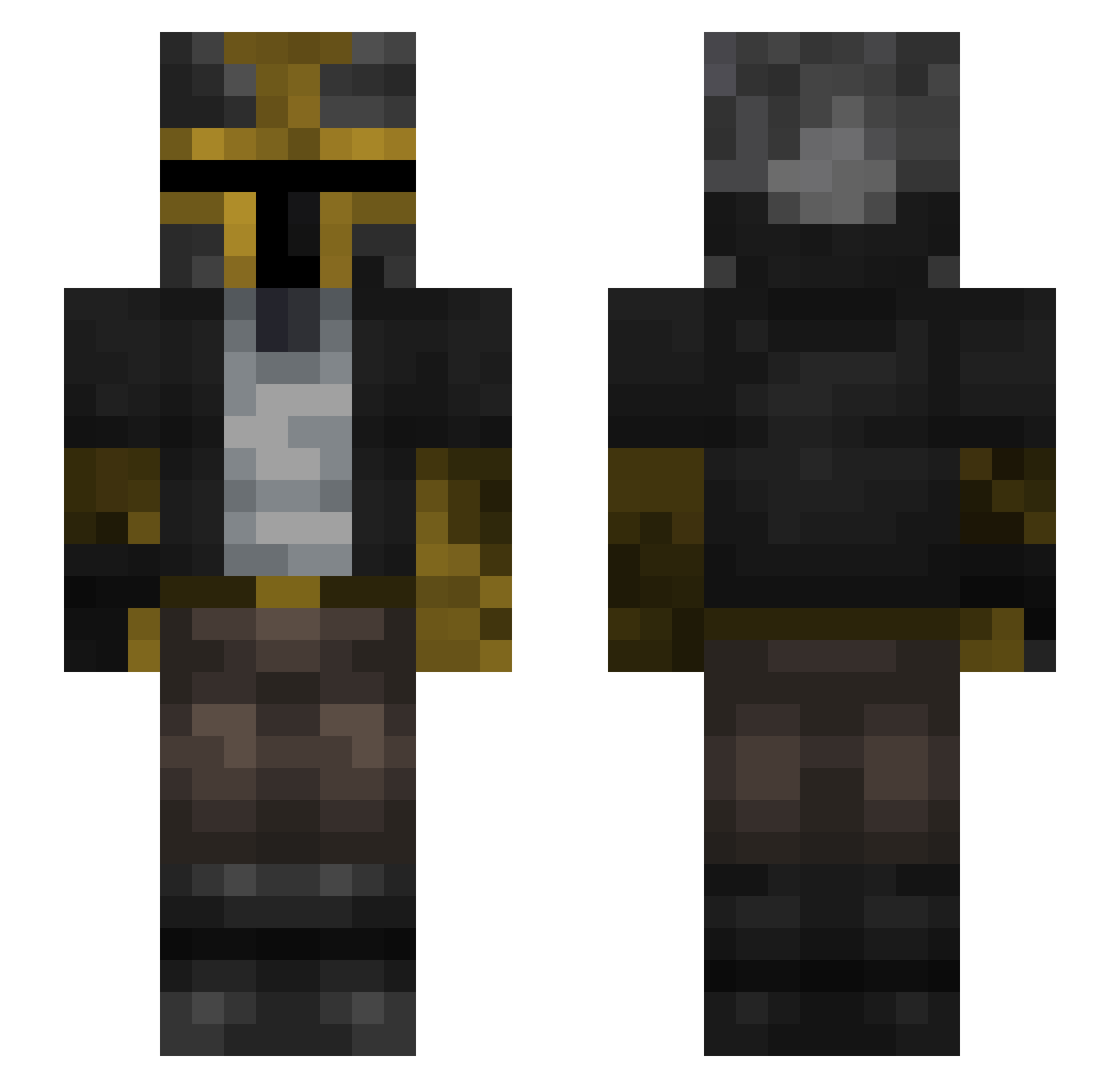 DeadishHead Minecraft skin, front and back view