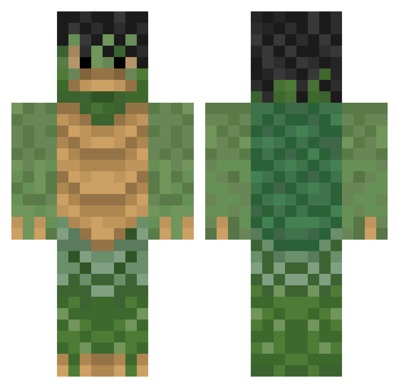 Aenythh Minecraft skin, front and back view
