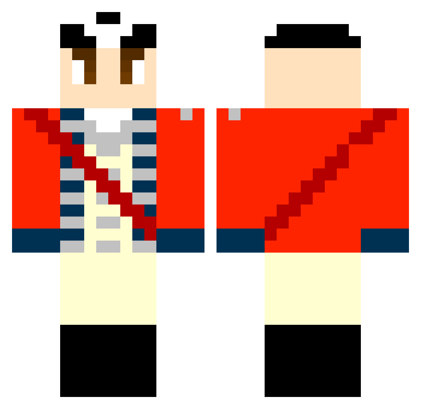 FliggyFlick Minecraft skin, front and back view