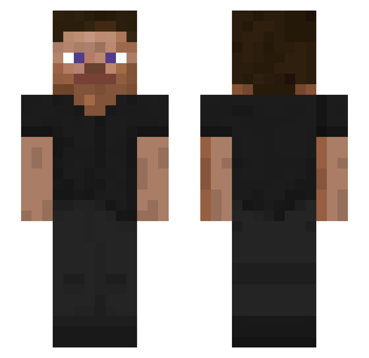 Mufst Minecraft skin, front and back view