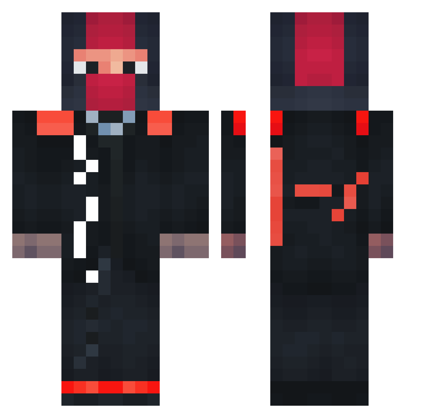 Troggh Minecraft skin, front and back view