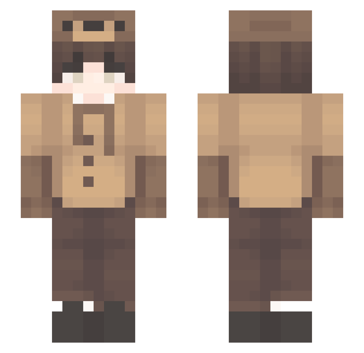 PinguHere Minecraft skin, front and back view