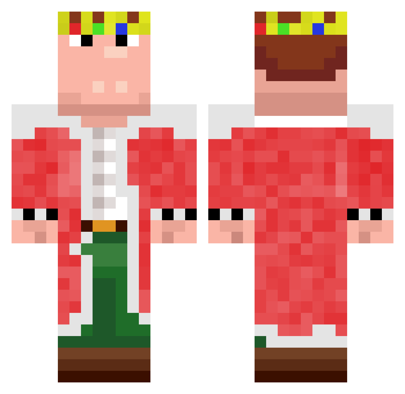 Rivvvel Minecraft skin, front and back view