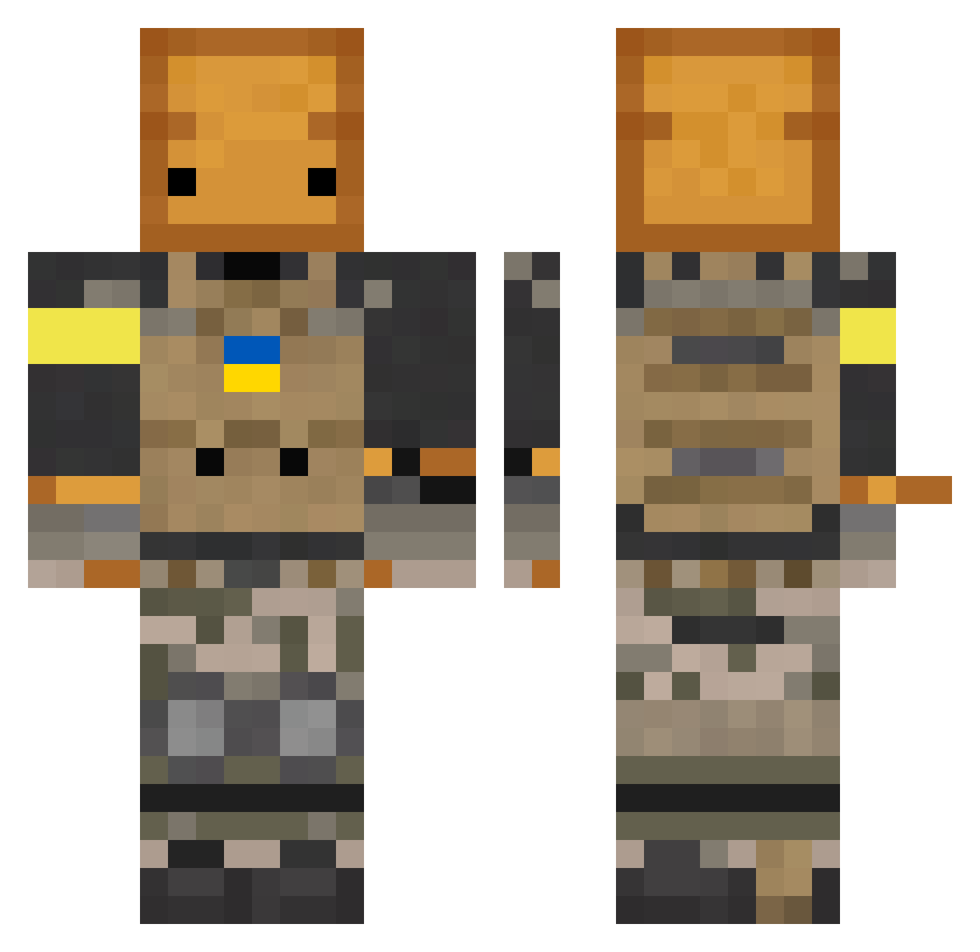 ddomikk Minecraft skin, front and back view