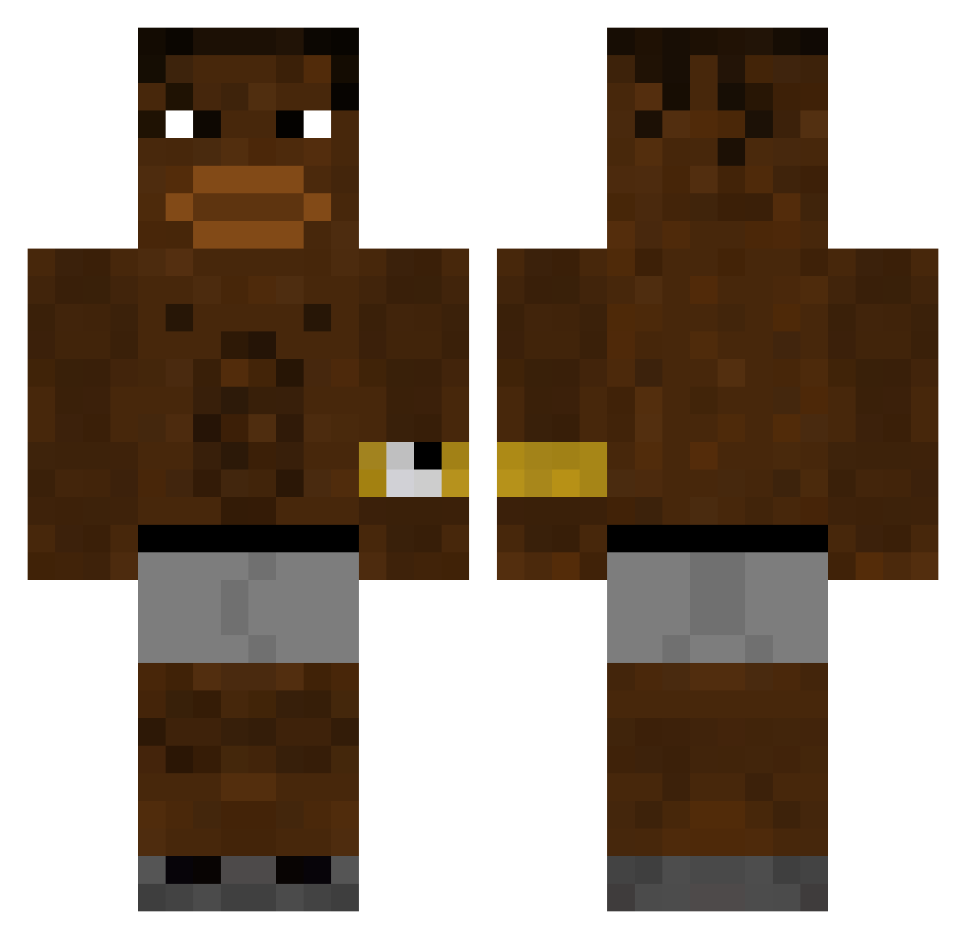 ProfiPfluecker Minecraft skin, front and back view