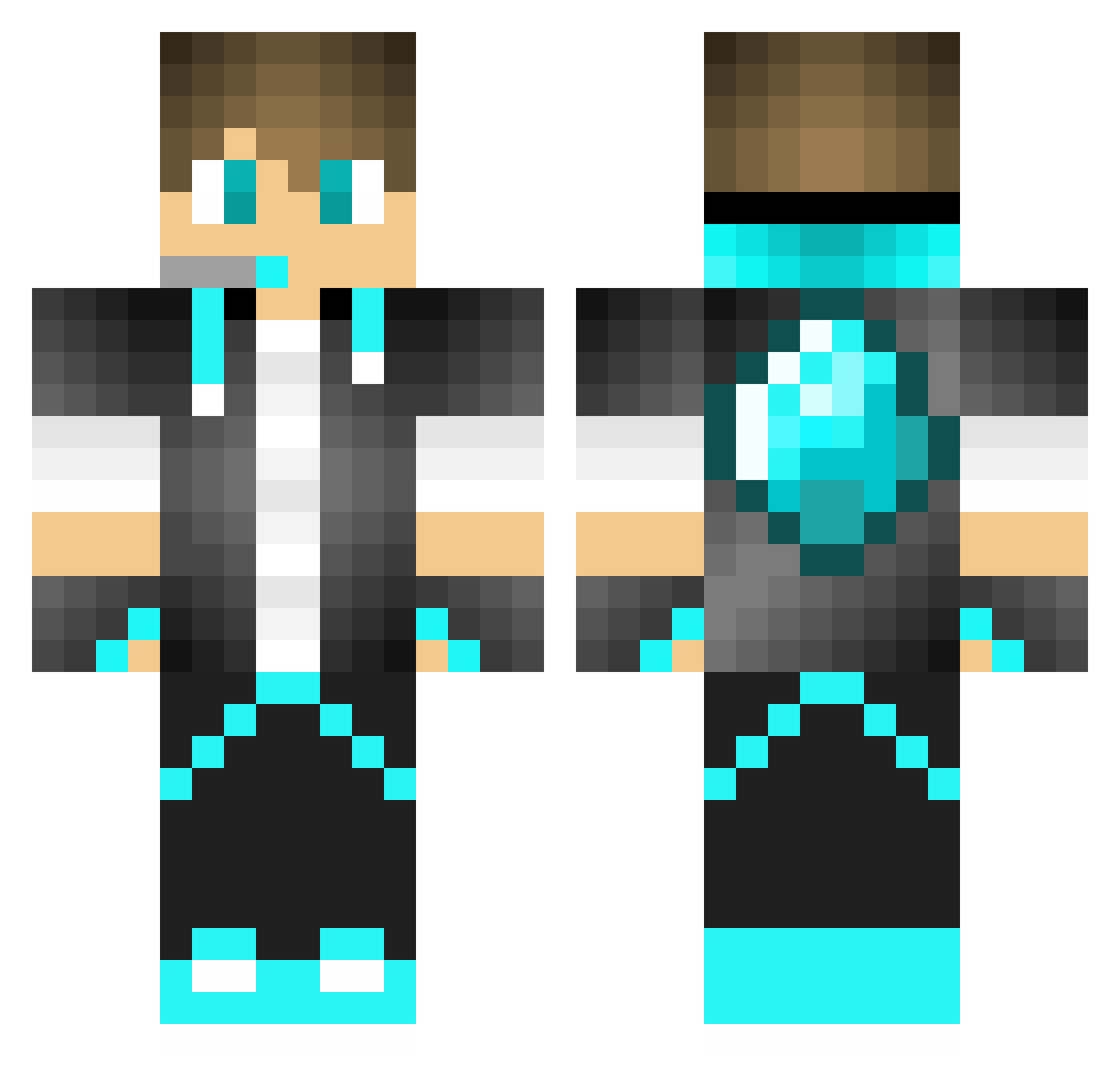 wahabbafrog Minecraft skin, front and back view