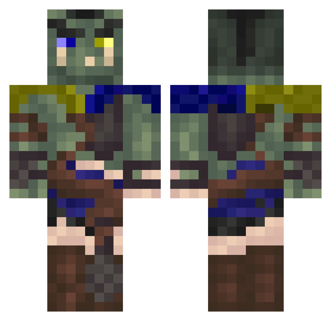 LeytMMB Minecraft skin, front and back view