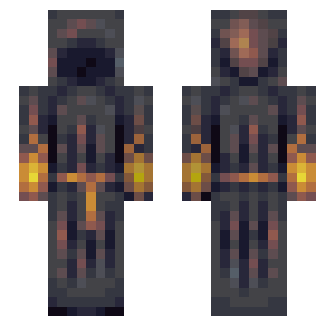 Phobos_Dragon Minecraft skin, front and back view