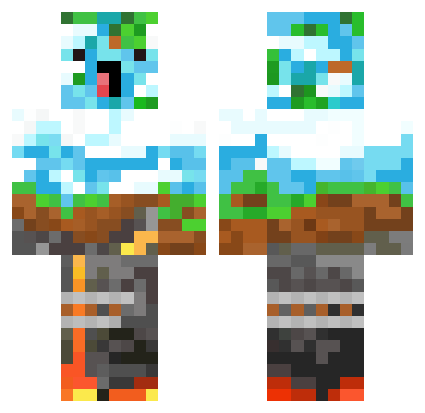 RhapsodyInCr Minecraft skin, front and back view