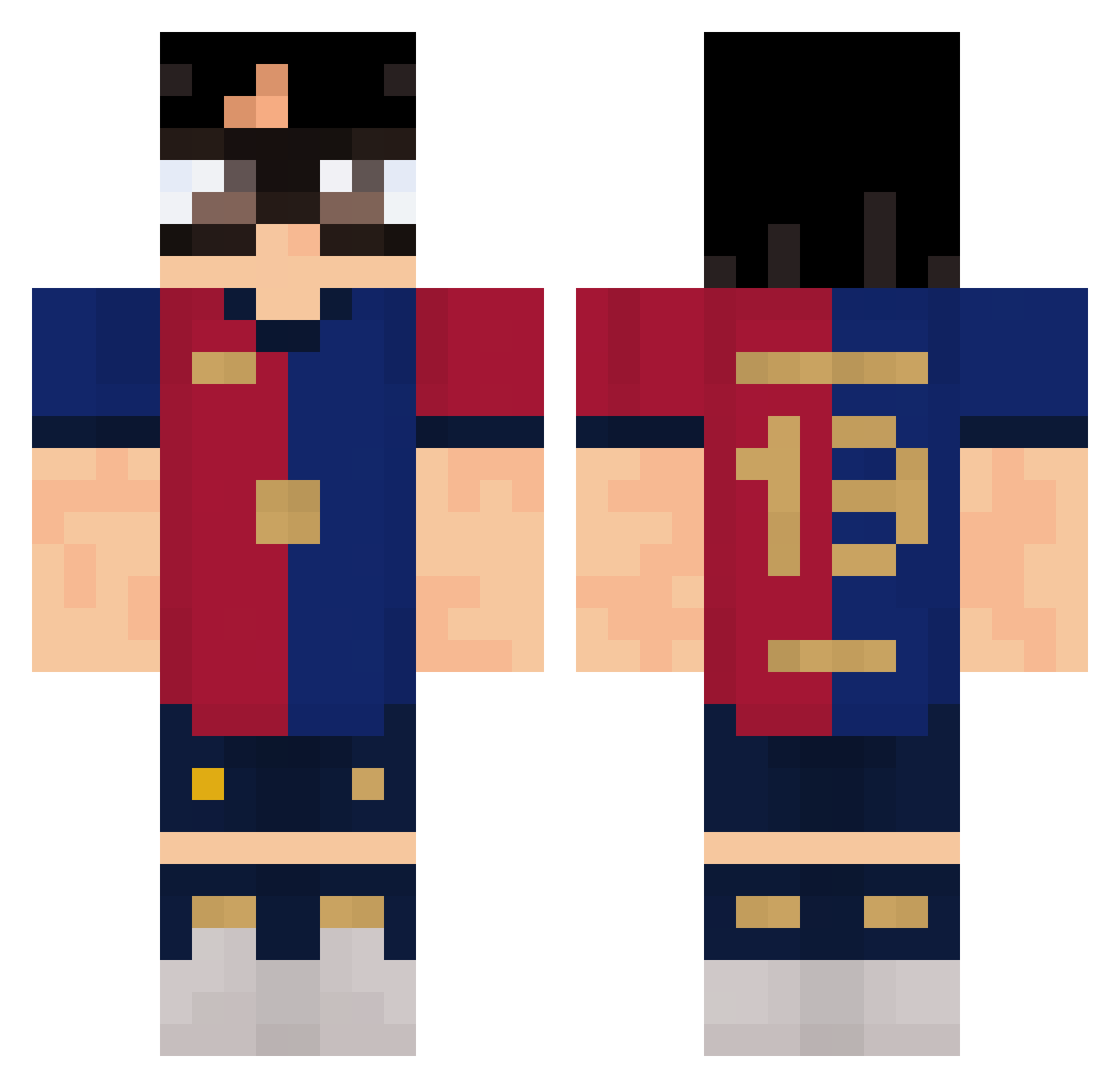 Bilaal934 Minecraft skin, front and back view