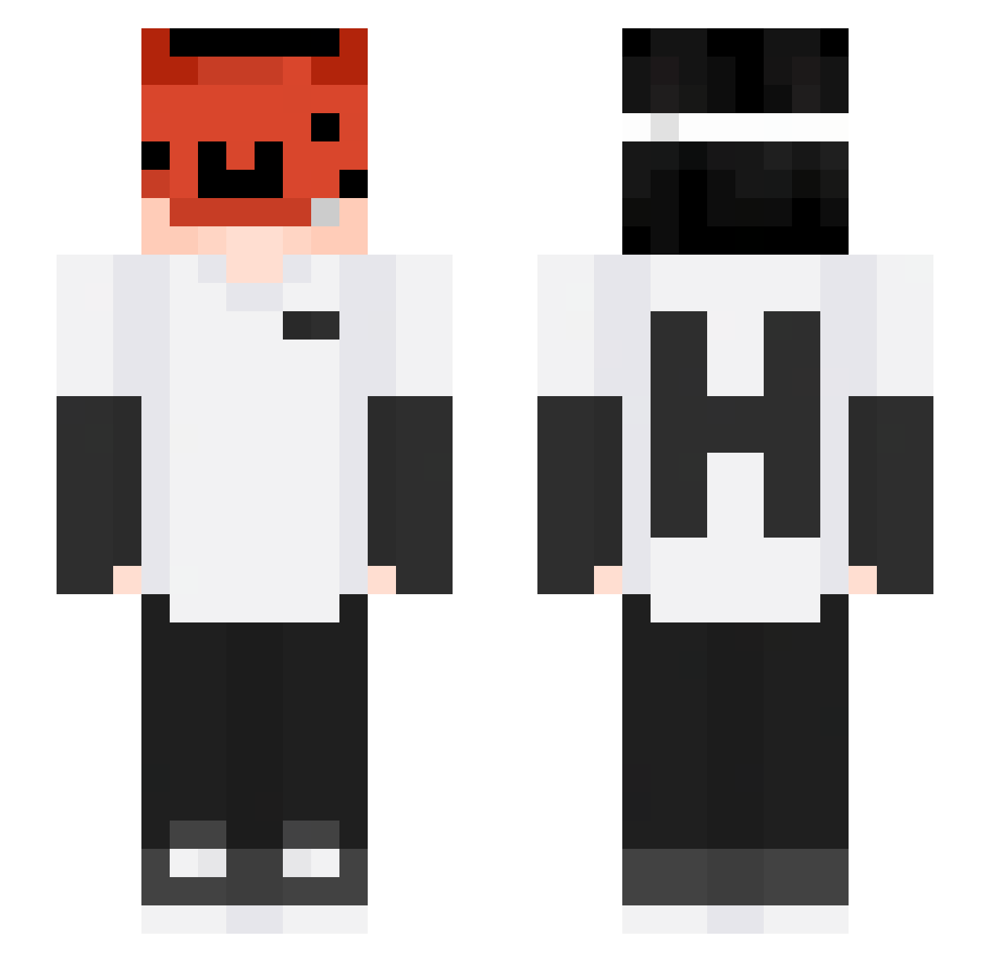 HarushiFPS Minecraft skin, front and back view