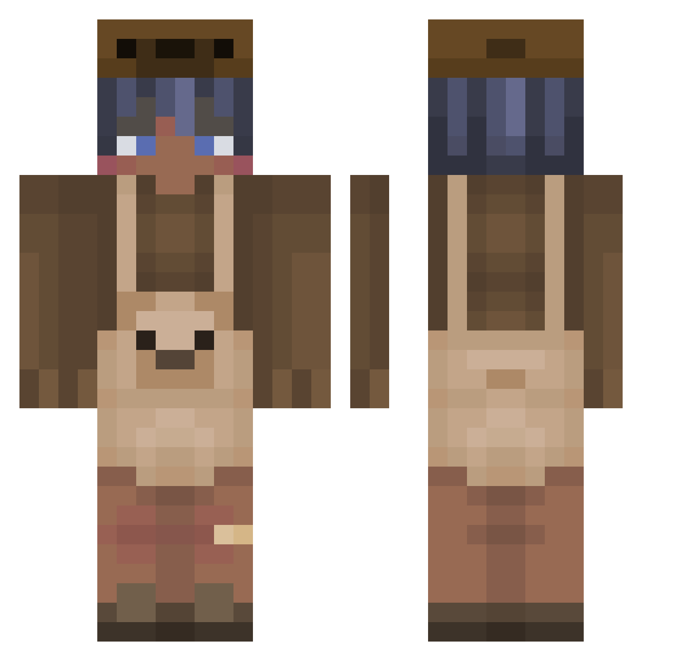 BemoWithAnE Minecraft skin, front and back view