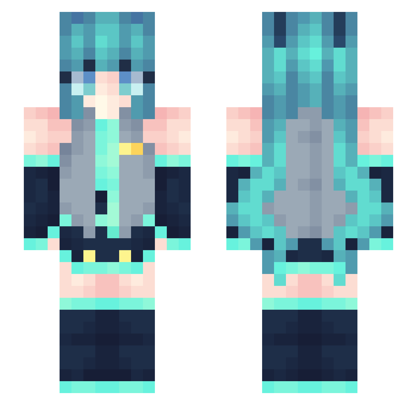 YoCook1ePlayz Minecraft skin, front and back view