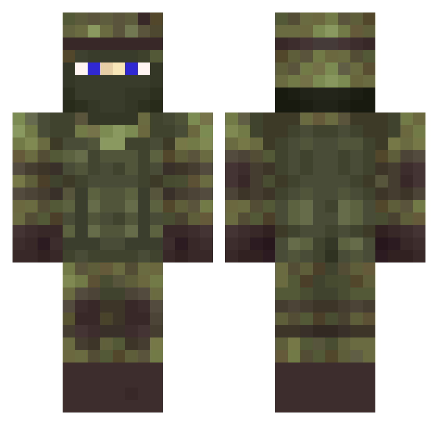 hpbp Minecraft skin, front and back view
