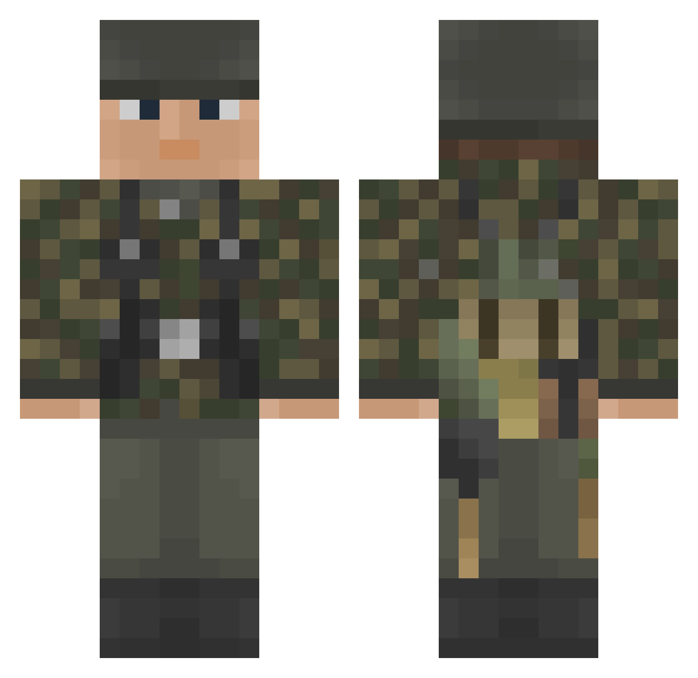 PottenPower Minecraft skin, front and back view