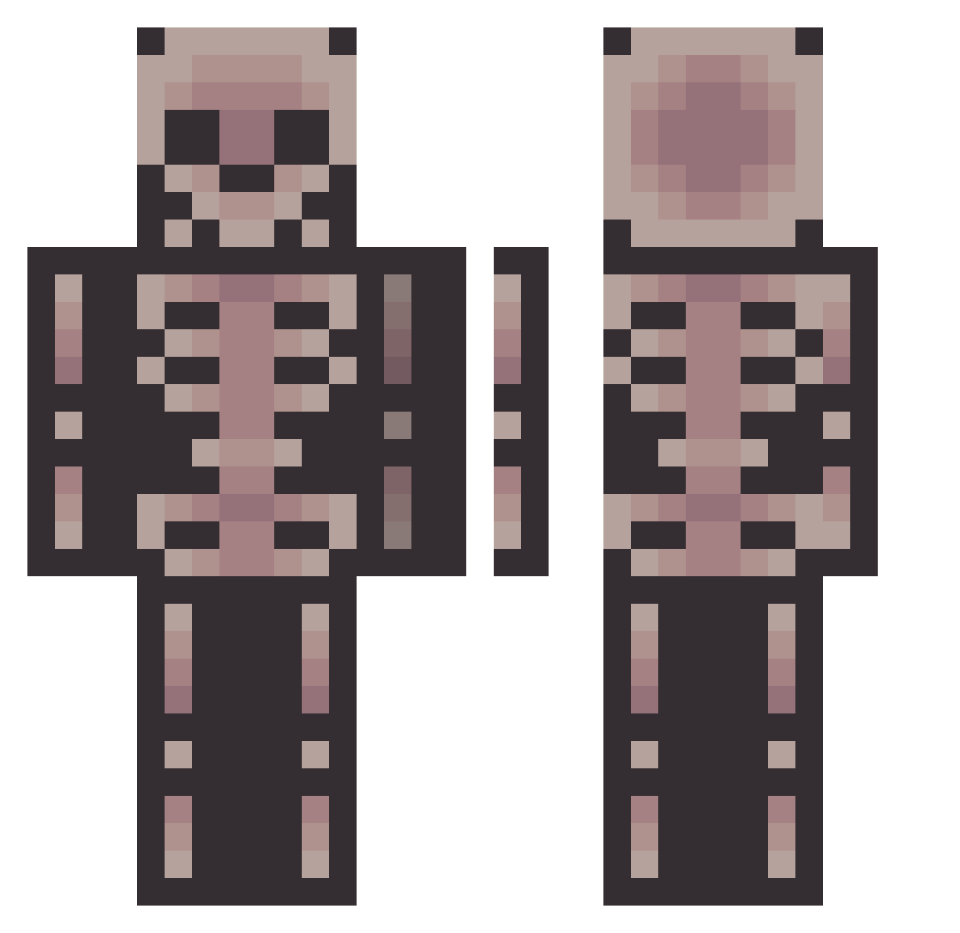 Kattimajs Minecraft skin, front and back view