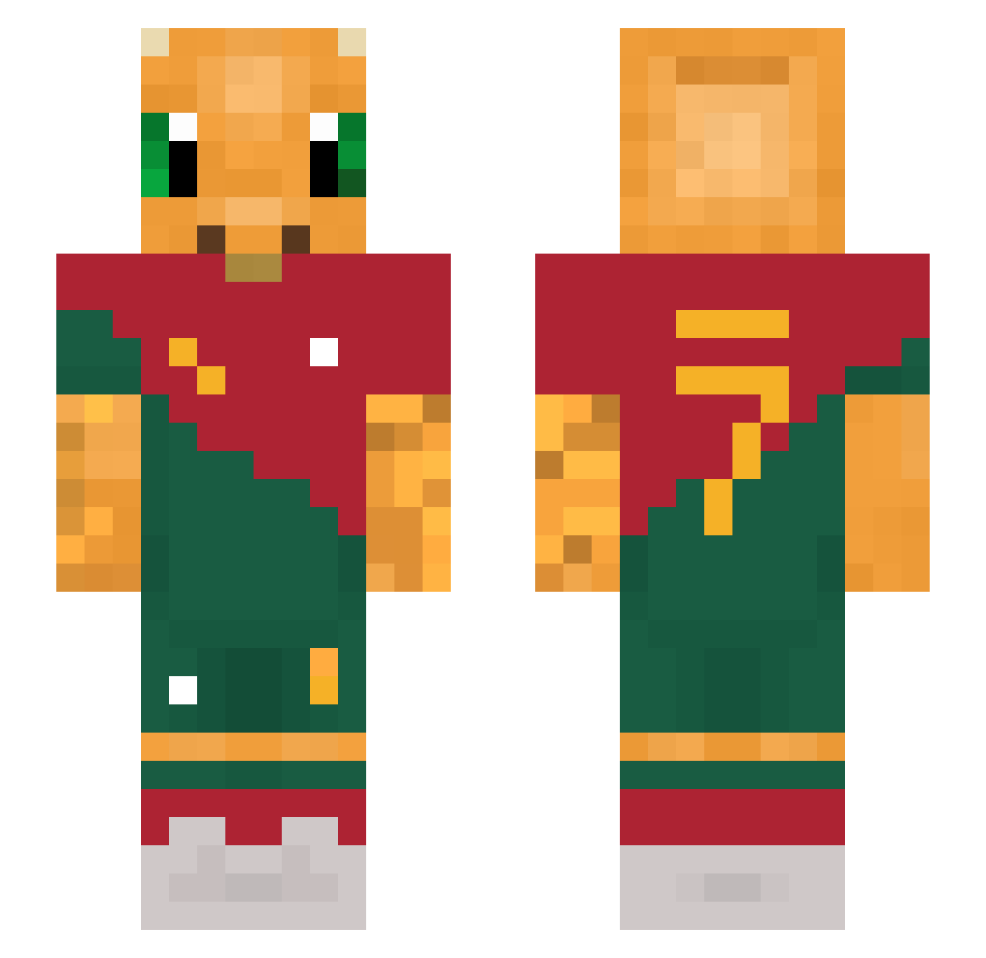 Swezfesse Minecraft skin, front and back view