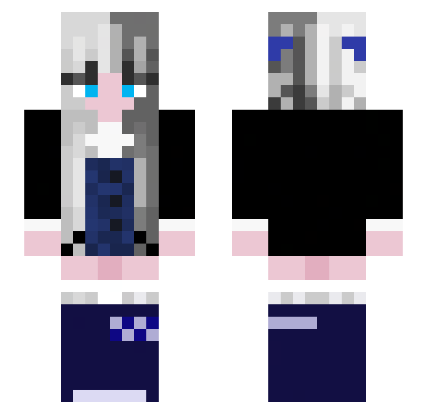 amomeow Minecraft skin, front and back view