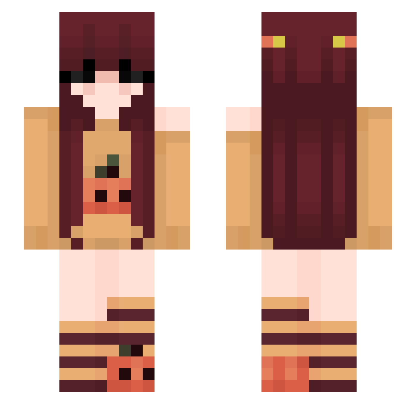 Kanetic Minecraft skin, front and back view