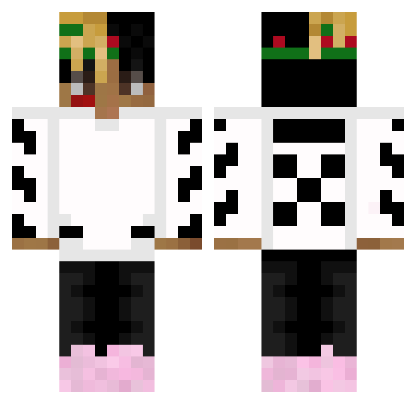 Twitch_xNosaii Minecraft skin, front and back view